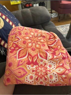 Vibrant Orange Floral Pattern Bedding Sheet - Brand Unspecified
